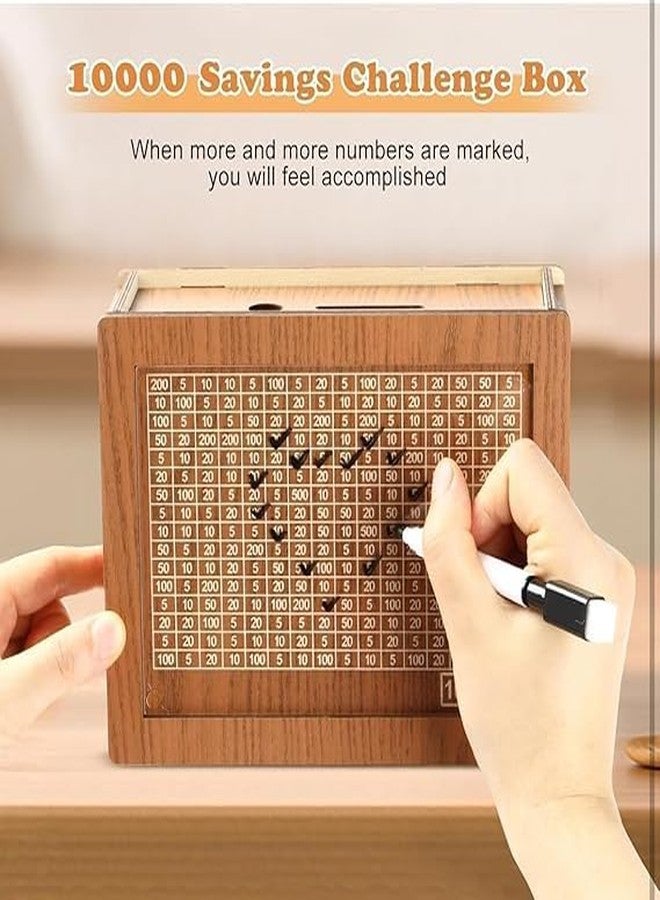 LIVELLO Wooden Piggy Bank for Kids and Adults | Handcrafted Coin Savings Box with Carved Design | Mini Wooden Money Bank for Coins and Cash | Smart Money Saver, Donation Box & More (Size 7x5x3 Inch) - Image 4